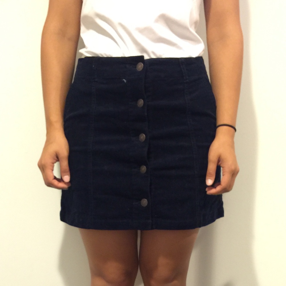 Navy blue corduroy skirt