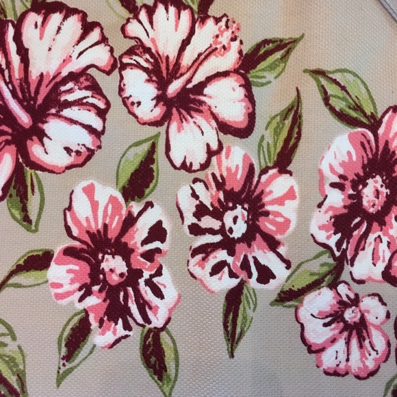 NWT LOFT lined short skirt Tan w/ Hibiscus flowers - Picture 3 of 4