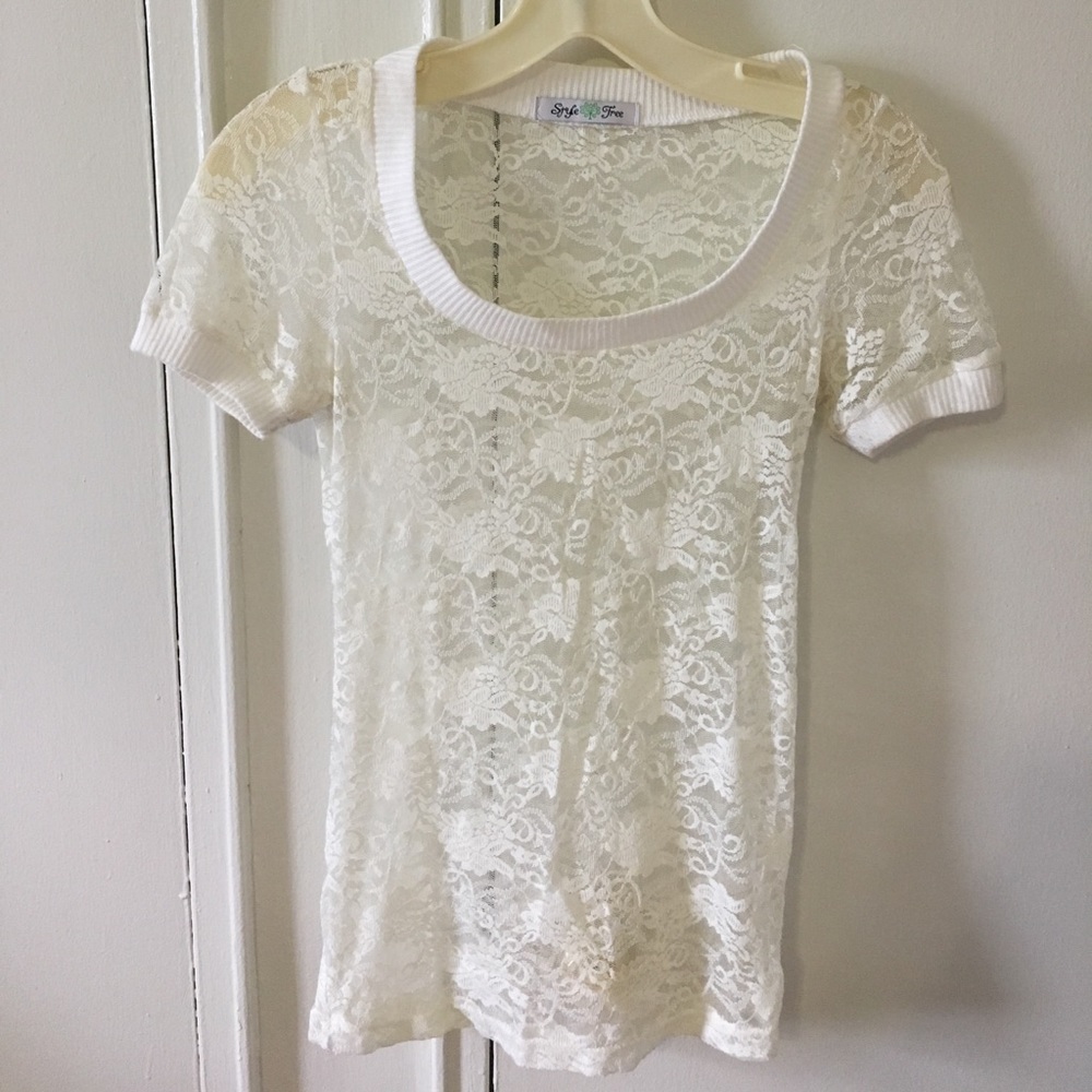 Lace off white blouse