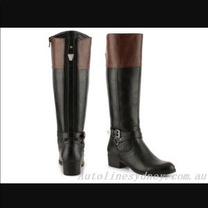 Unisa high calf boots in black and brown