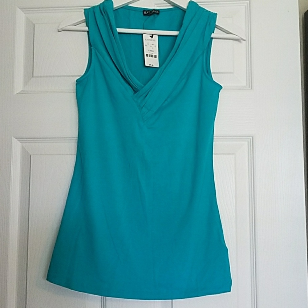 Express teal sleeveless shirt. Never worn