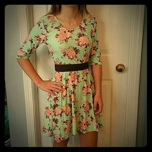 Flirty Mint Green Floral Dress