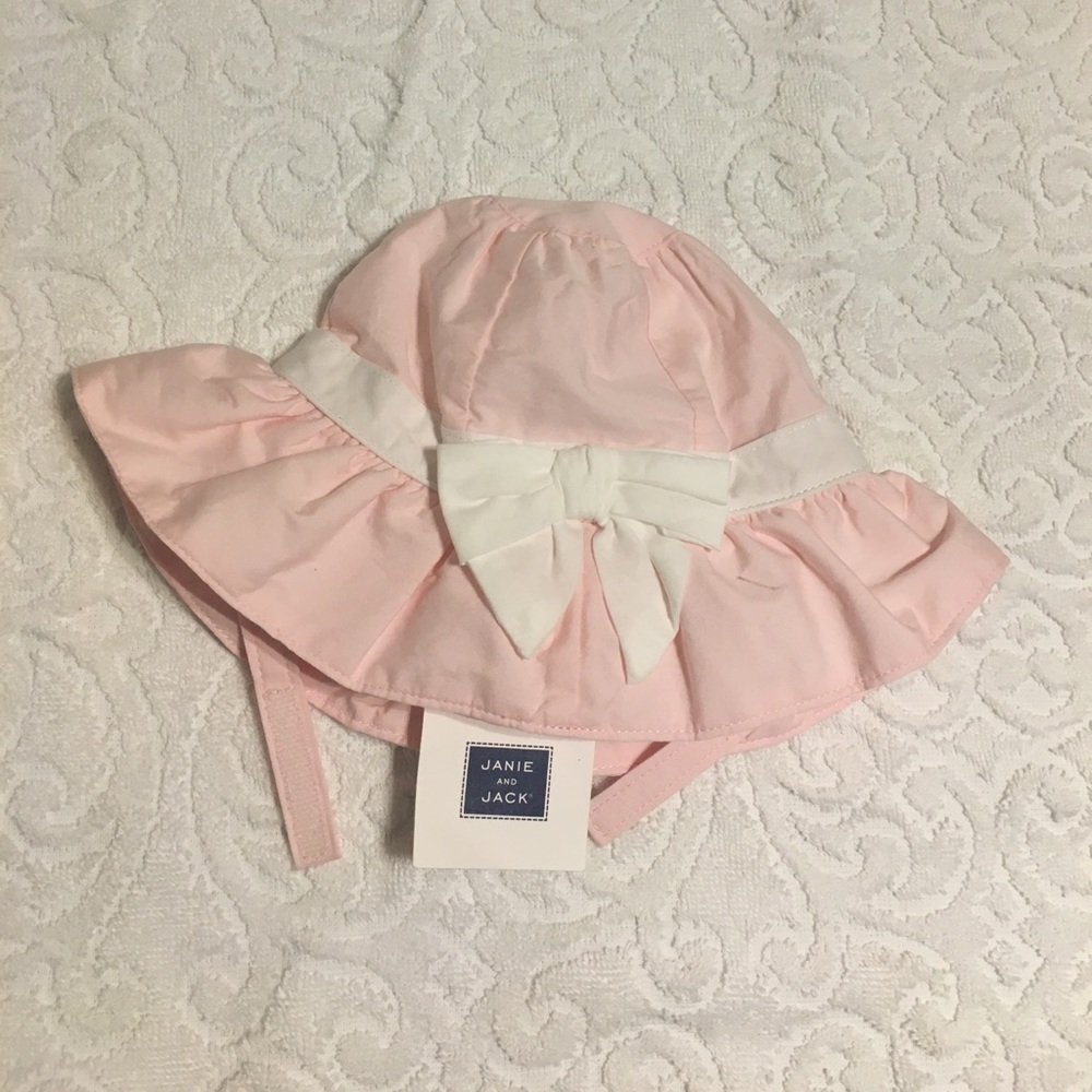 Janie and Jack Baby Girl Pink Hat with Bow