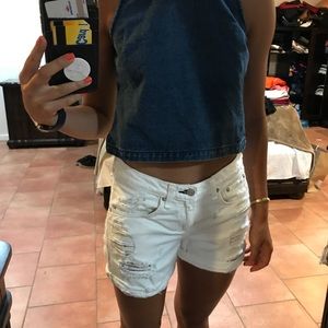 Denim cropped tank