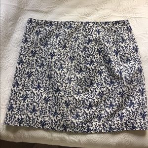 Madewell Floral Skirt Navy and White