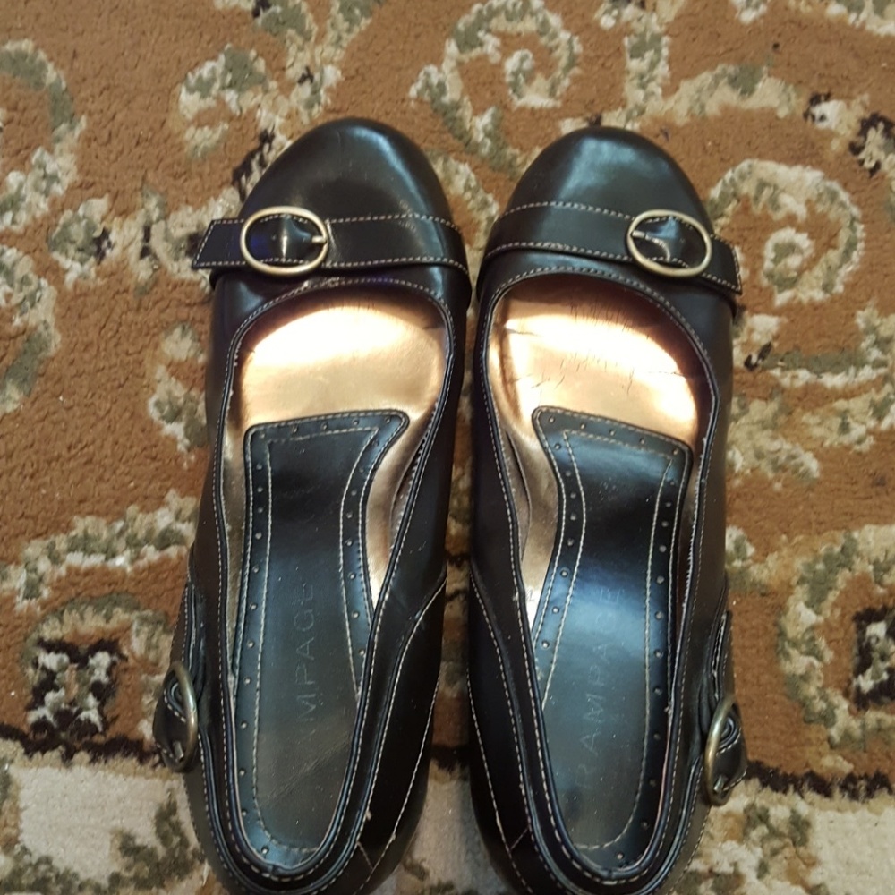 Brown with Gold Buckle Rampage 3 inch heels