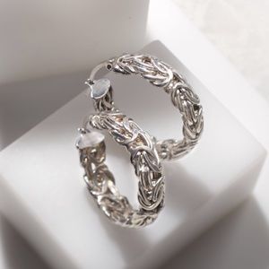 NWOT Small Sterling Silver Byzantine Hoop Earings