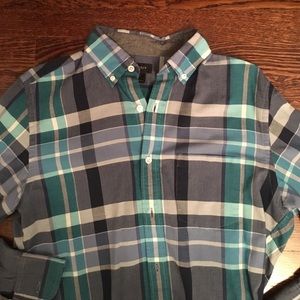 J. Crew, Plaid Oxford, Blue/Grey, Small