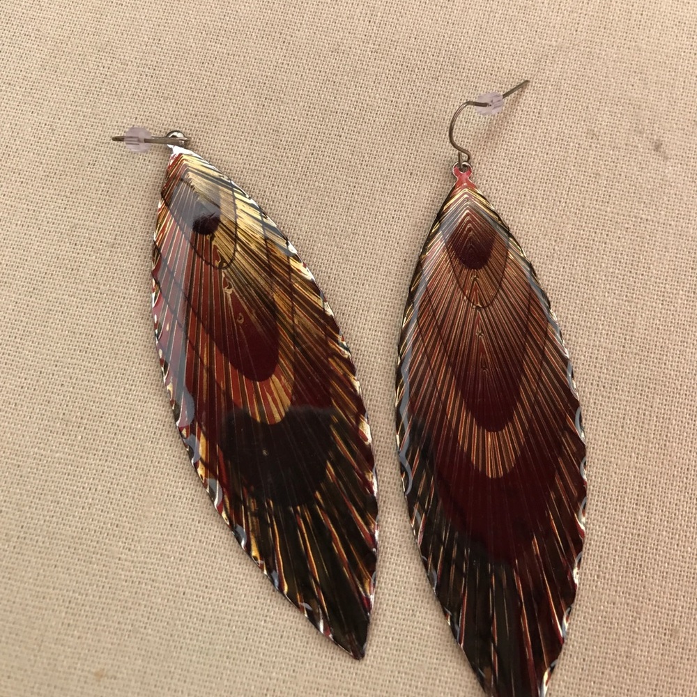 Long Gold Art Deco Earrings