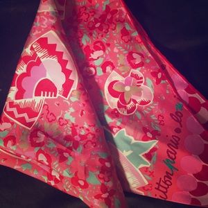 Large Louis Vuitton (?) Silk Scarf Pink Monogram