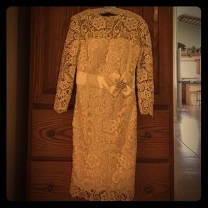 Lace glam dress worn once for a wedding.