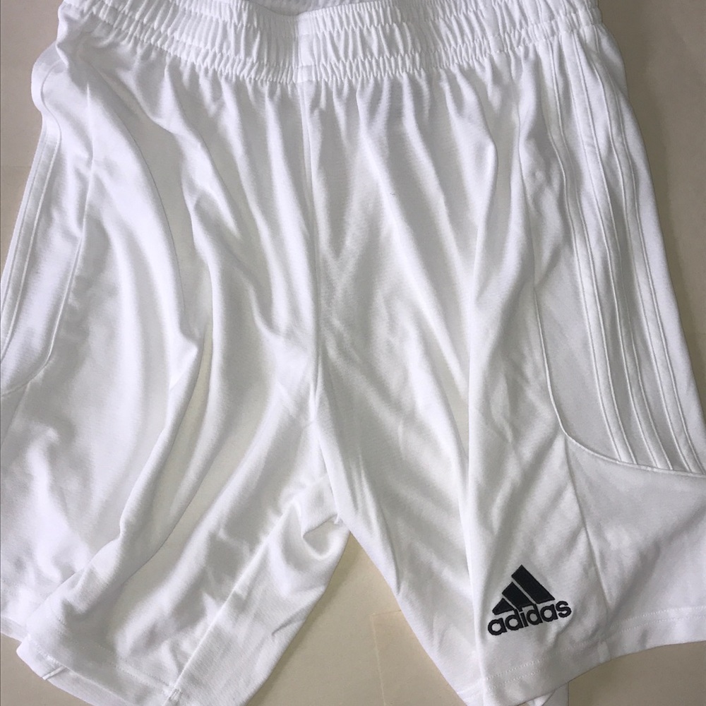 White adidas basketball shorts
