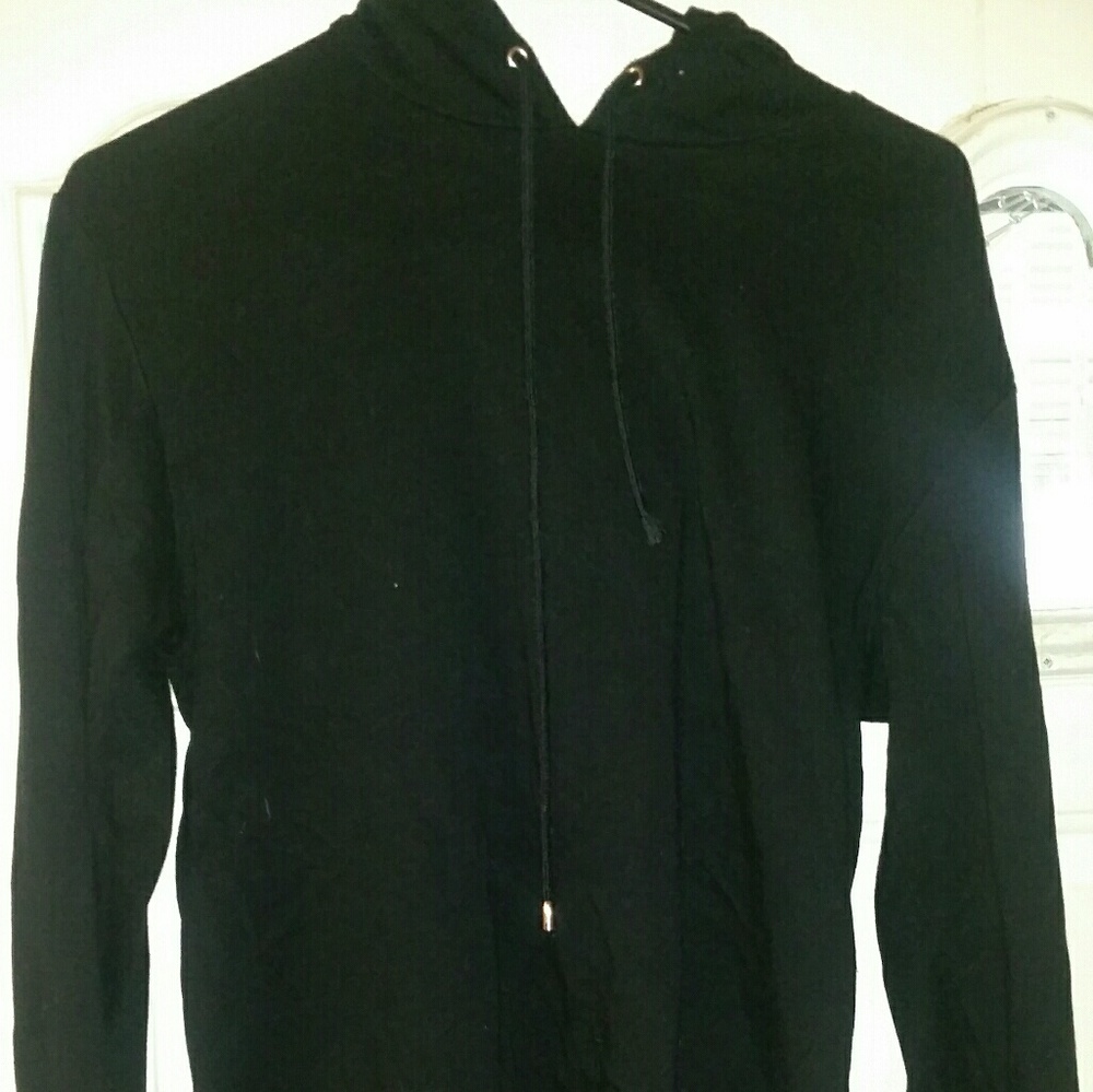 Dress Barn Black Cotton Pull Over Hoodie XL