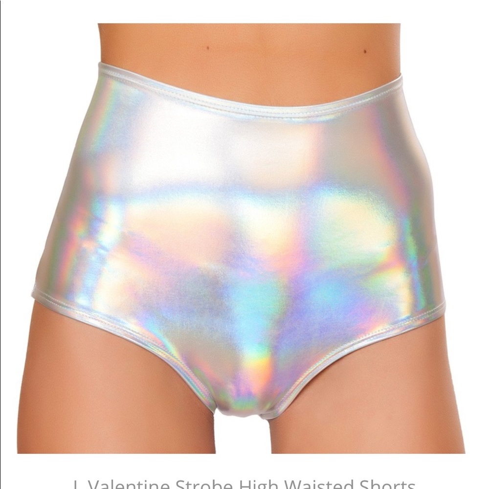 J valentine rave holographic booty shorts