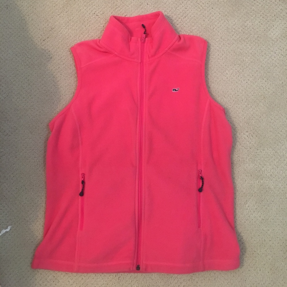 WOMENS VINEYARD VINES PINK FLEECE VEST