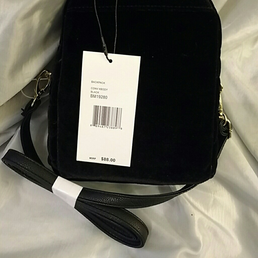 betsey johnson backpack xbody  mini blk NWT - Picture 3 of 3