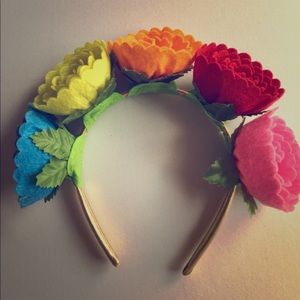 Multicolor Felt floral Day of the Dead headband