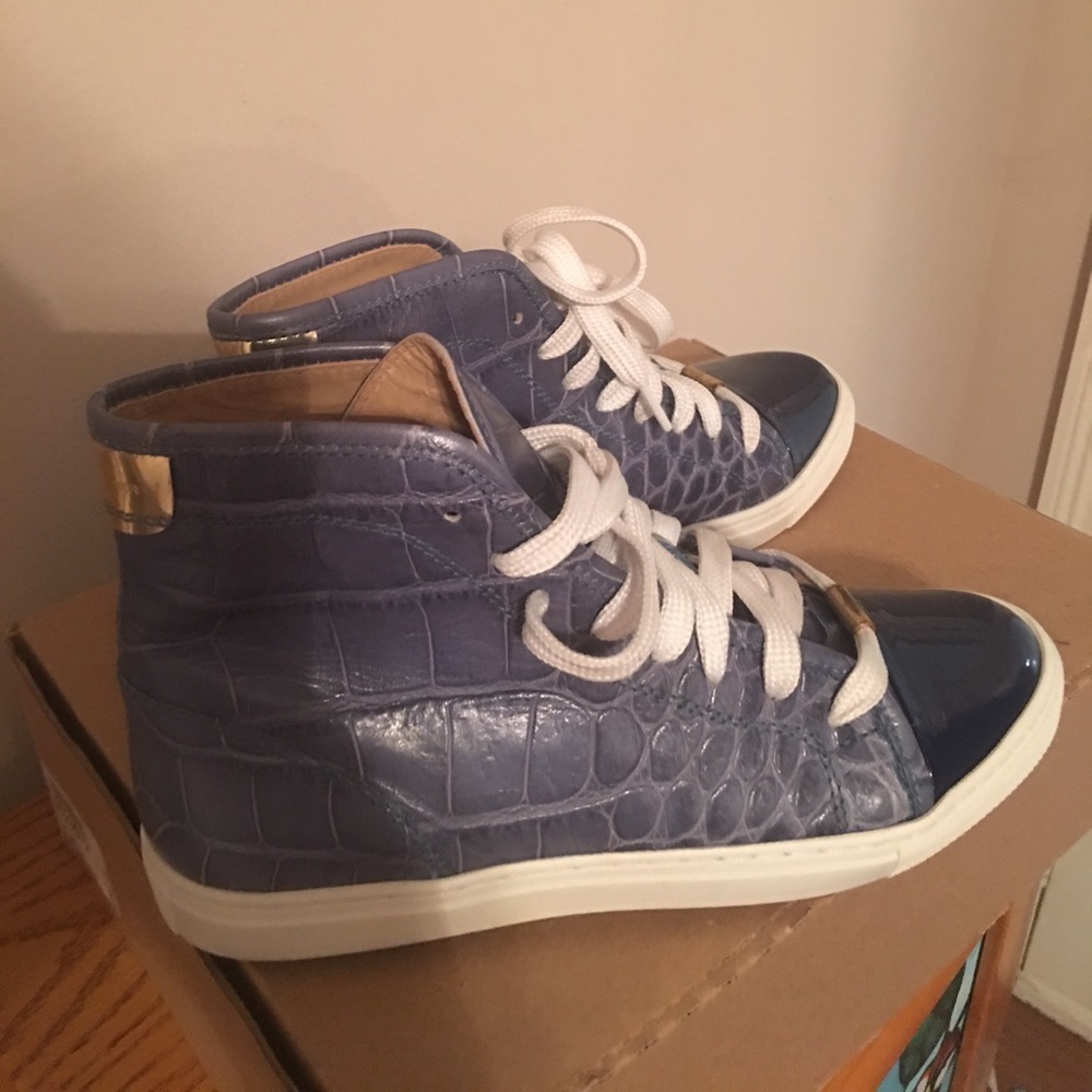 Blue Leather Sneaker by Kurt Geiger