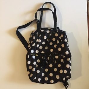 Betsey Johnson Black & White Polka Dot Backpack