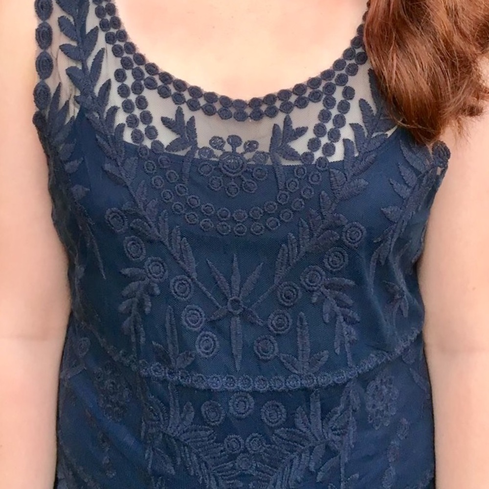 Blue embroidered dress