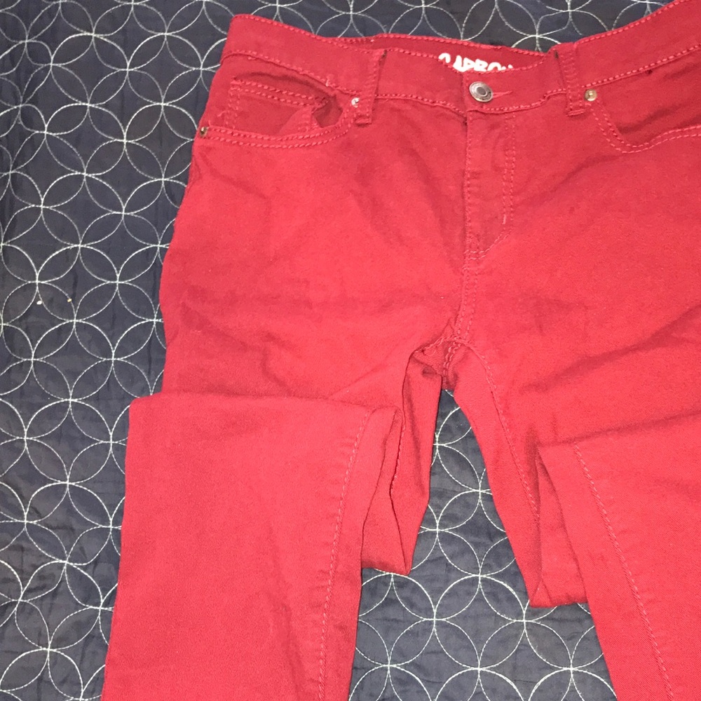 Maroon skinny jeans