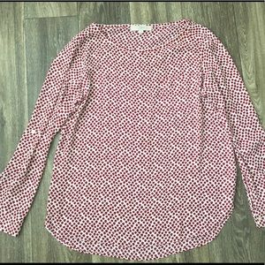 LOFT Maroon Polka Dot Blouse ♥️