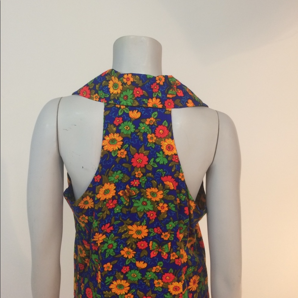 SaleVintage 70's dress maxi slit halter 12 - Picture 5 of 7