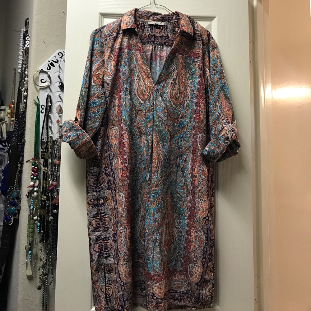 GOREGOUS paisley Joan Vass dress size medium