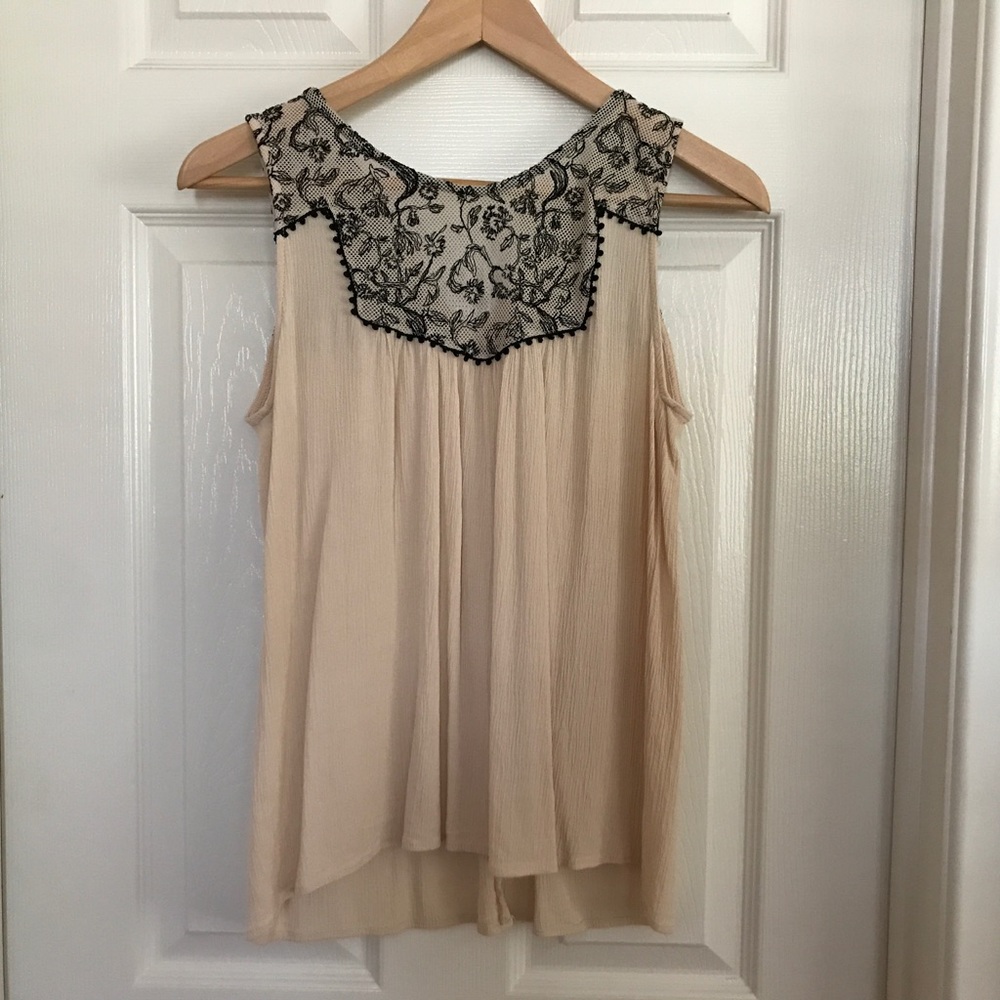 ZARA Cream & Black Blouse, size S