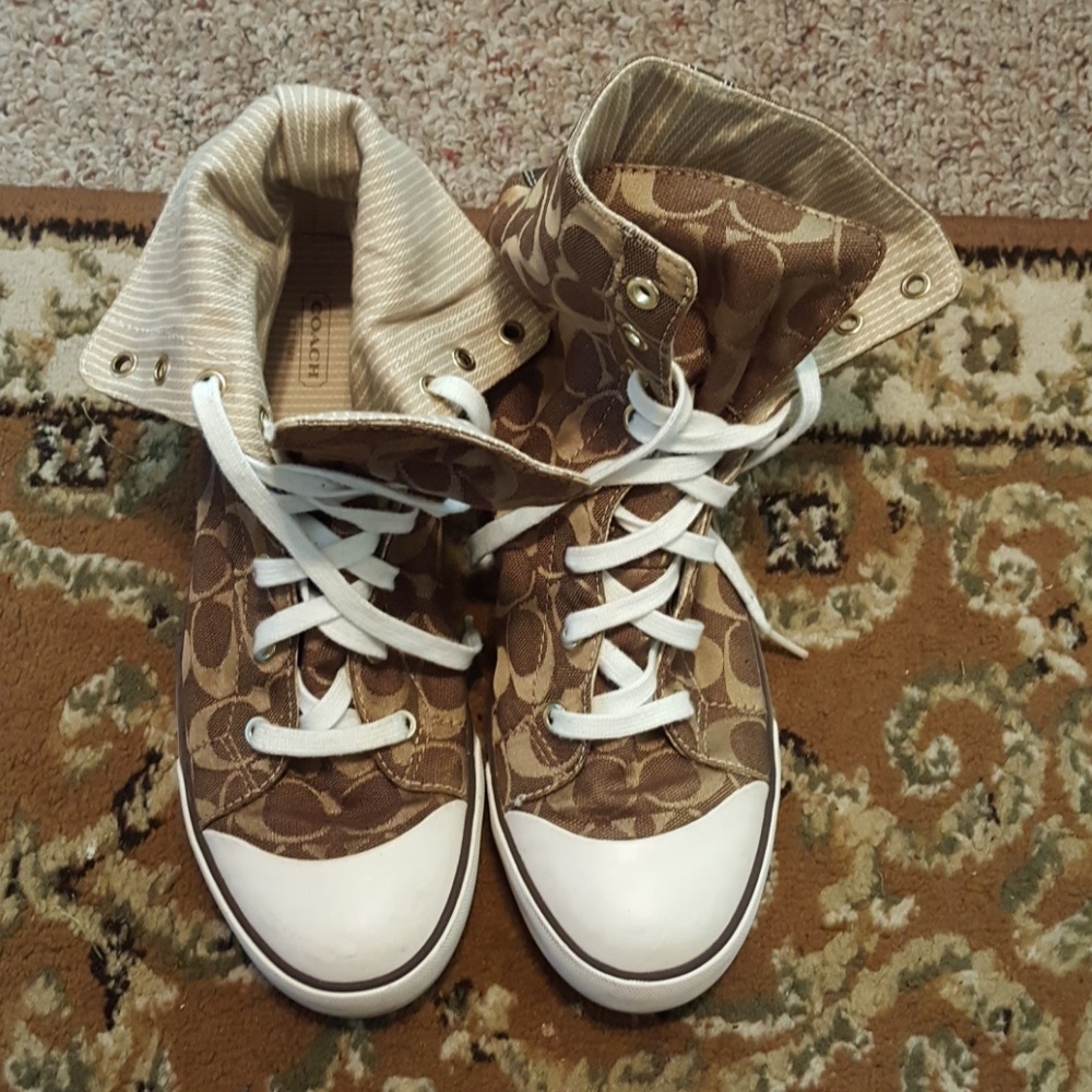 Womens size 10 Coach Gold&Brown Hightop shoes