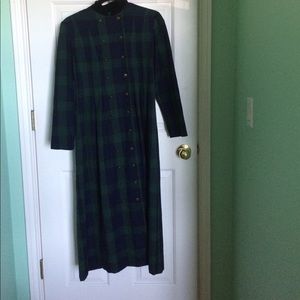 Vintage plaid/gingham long coat
