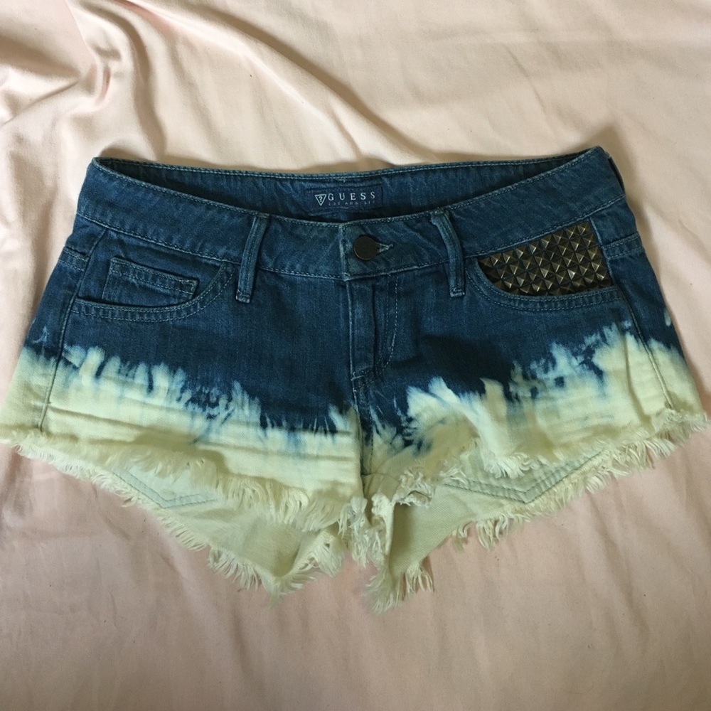 Guess tie dye jean shorts