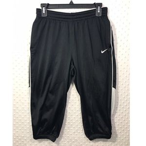 Nike athletic capri joggers black and white size S