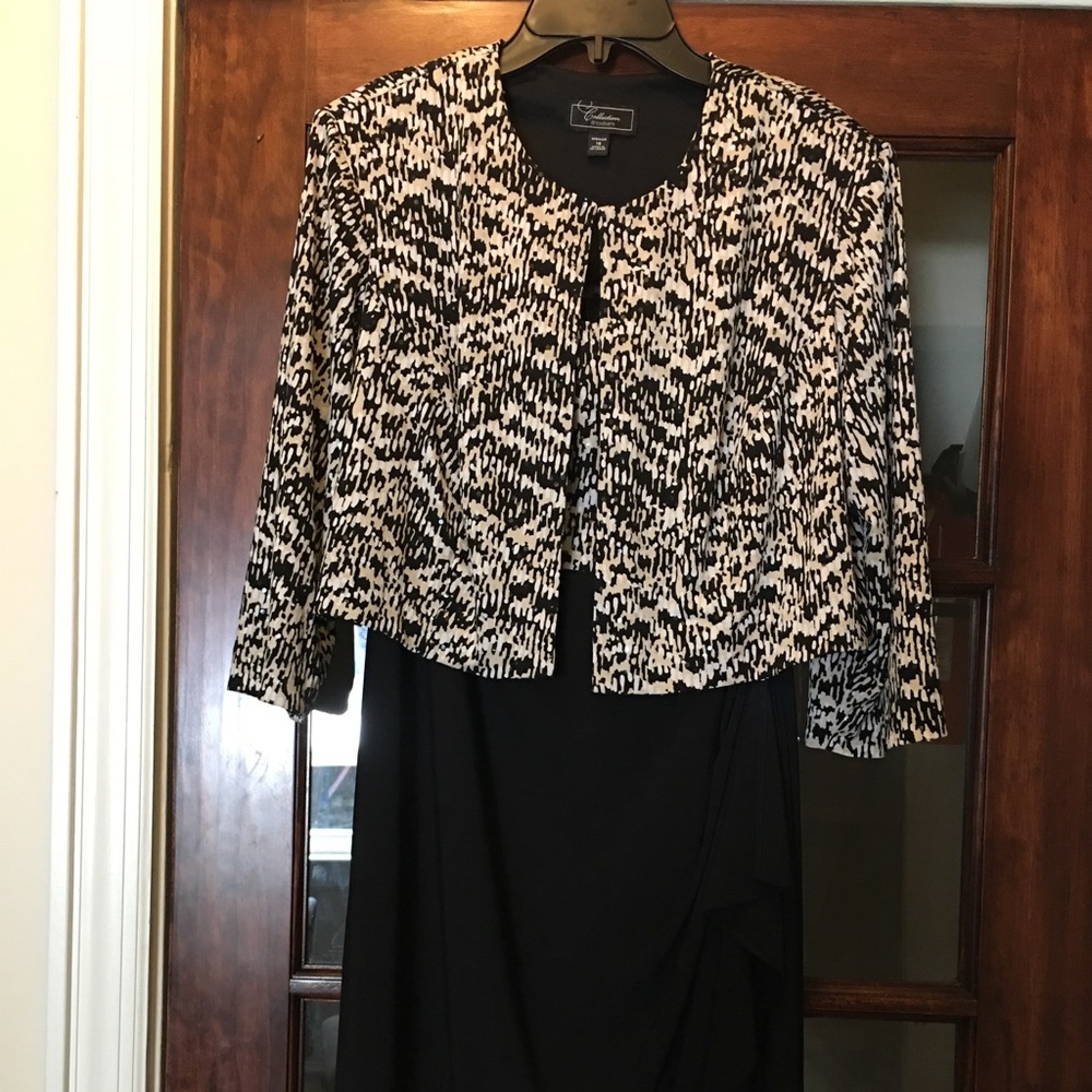 Plus Size Abstract Shimmer Jacket Dress