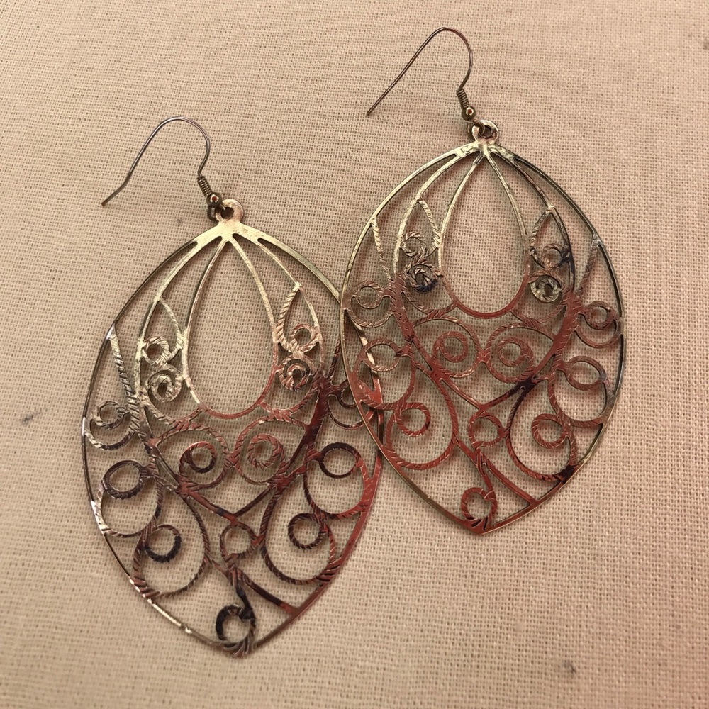 BIG Gold filigree earrings