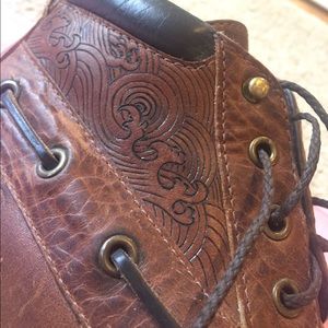 Handmade leather boots with beautiful design