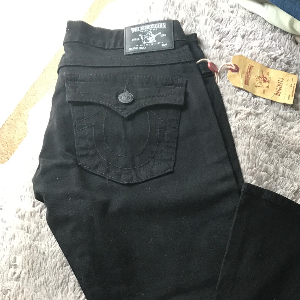 New True Religion low rise straight leg jeans