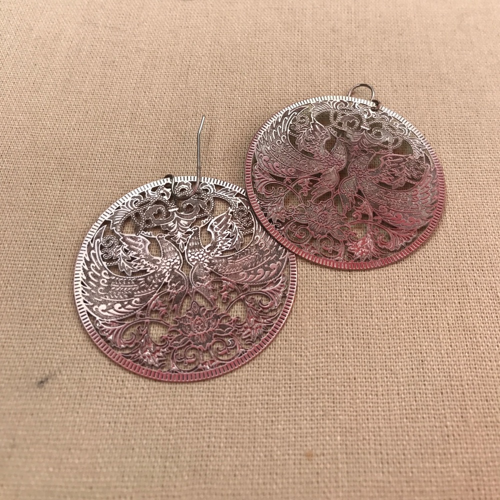 Peacock Engraving Earrings