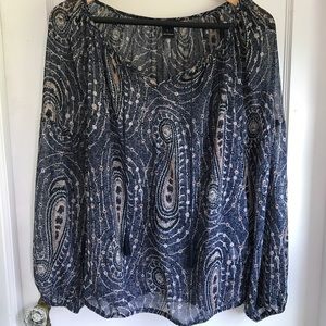 LUCKY BRAND Paisley Peasant Blouse Large