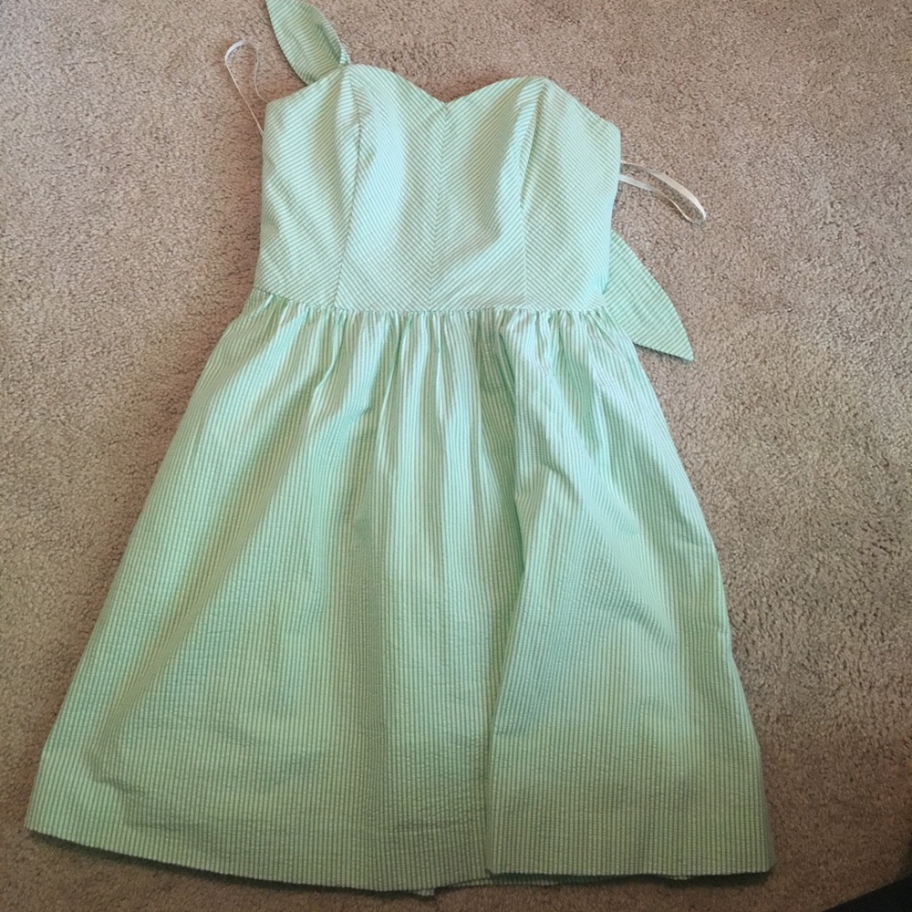 Lilly Pulitzer Green & White Strapless Dress