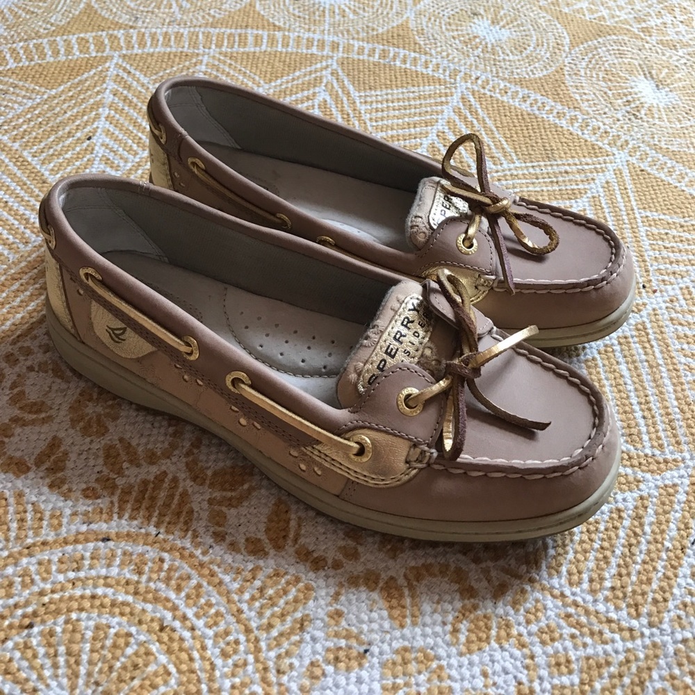 Sperry Top-Sider Gold and Tan Boat Shoes