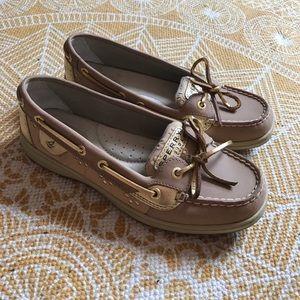Sperry Top-Sider Gold and Tan Boat Shoes