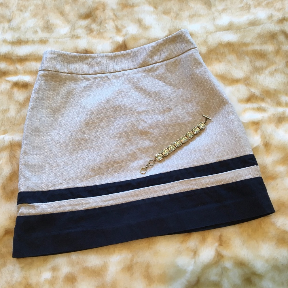 Tan and blue skirt Size 2
