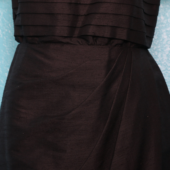 Vintage Black Formal Holiday Dress Crepe M/L - Picture 2 of 8