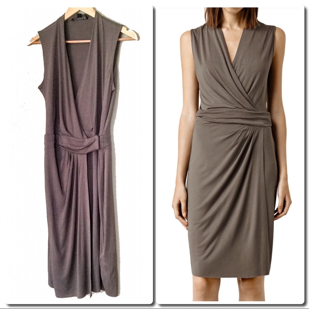 ALL SAINTS Novis Dress in Mud - Picture 3 of 4