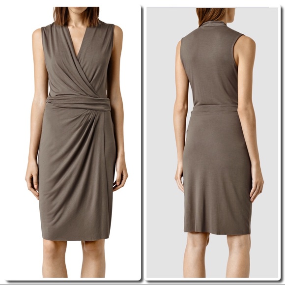 ALL SAINTS Novis Dress in Mud - Picture 2 of 4