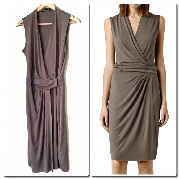 ALL SAINTS Novis Dress in Mud - Picture 3 of 4