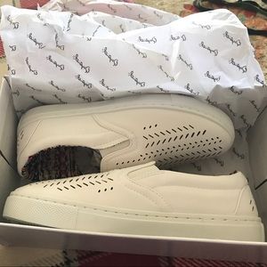 White slip-on shoes