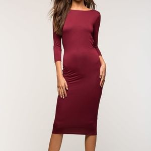 Drape Back Midi Dress size M