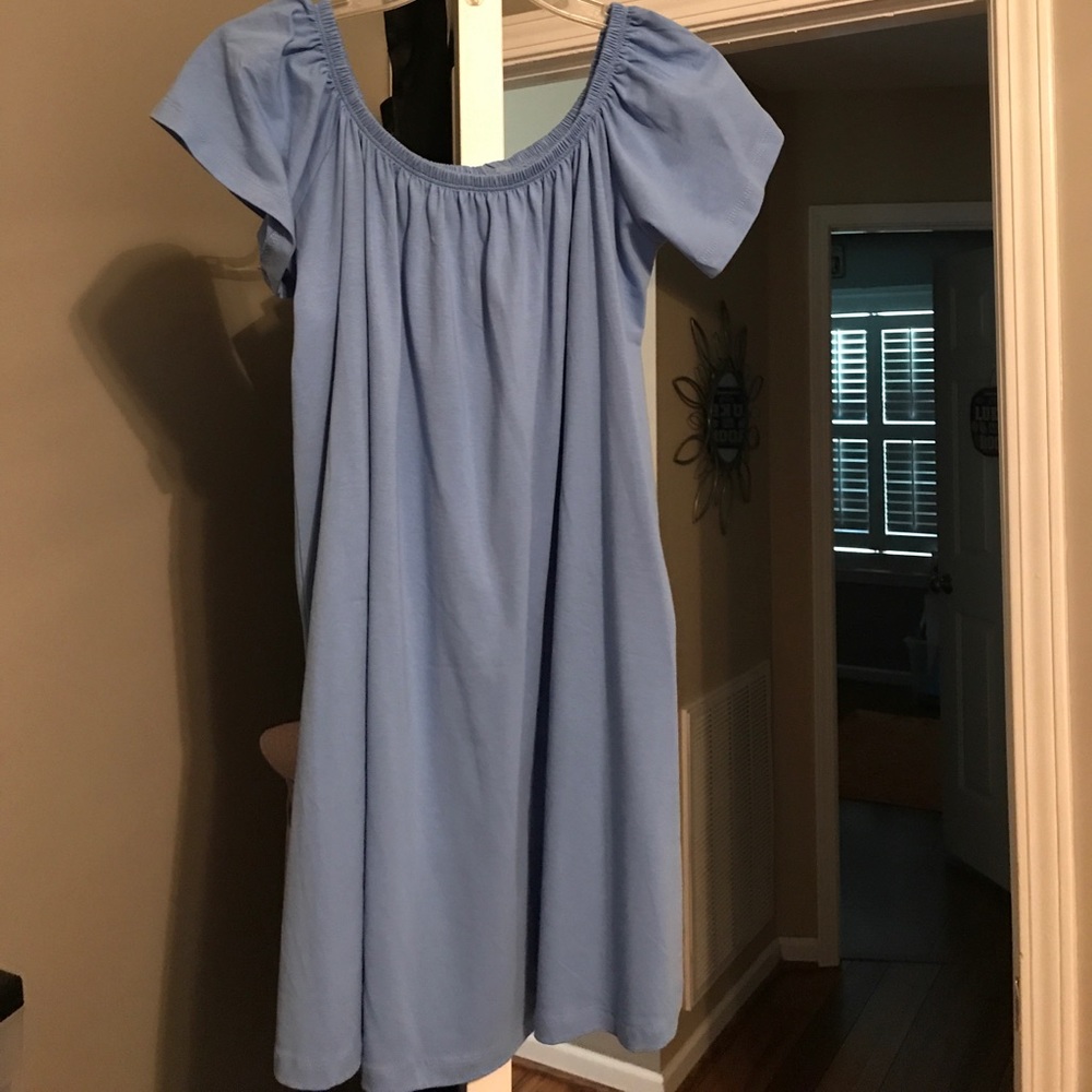 ASOS off shoulder blue dress